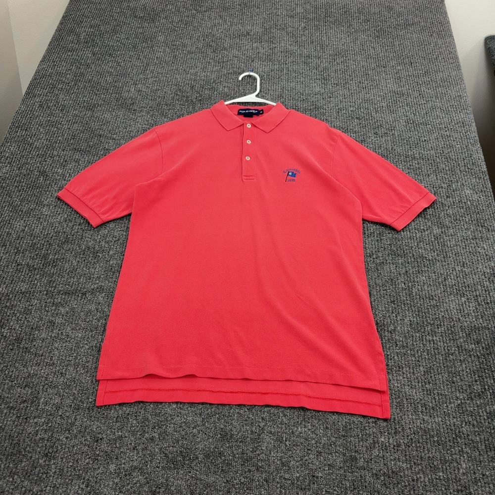 Columbia 1898 Polo Ralph Lauren Polo Shirt Mens M Red Cotton Embroidered Preppy